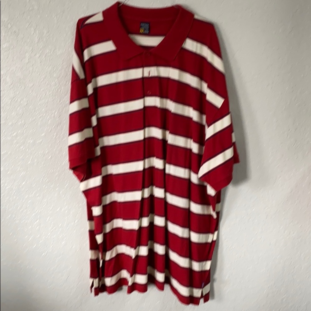 Nautica Jeans company polo shirt red white 5XL